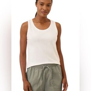 Pact Organic Cotton Luxe Stretch Jersey Tank in White NWOT